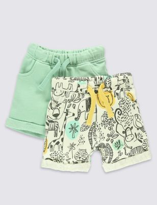 2 Pack Pure Cotton Assorted Shorts